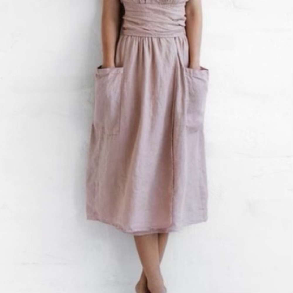 Seaside Tones "Linen Kimono" Wrap Dress Dusty Pink - MODIFIED to Skirt